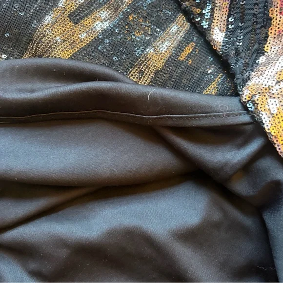 R&M Richards Black and Gold Sequin Maxi Dress,NWT,Size 8 - Picture 14 of 16